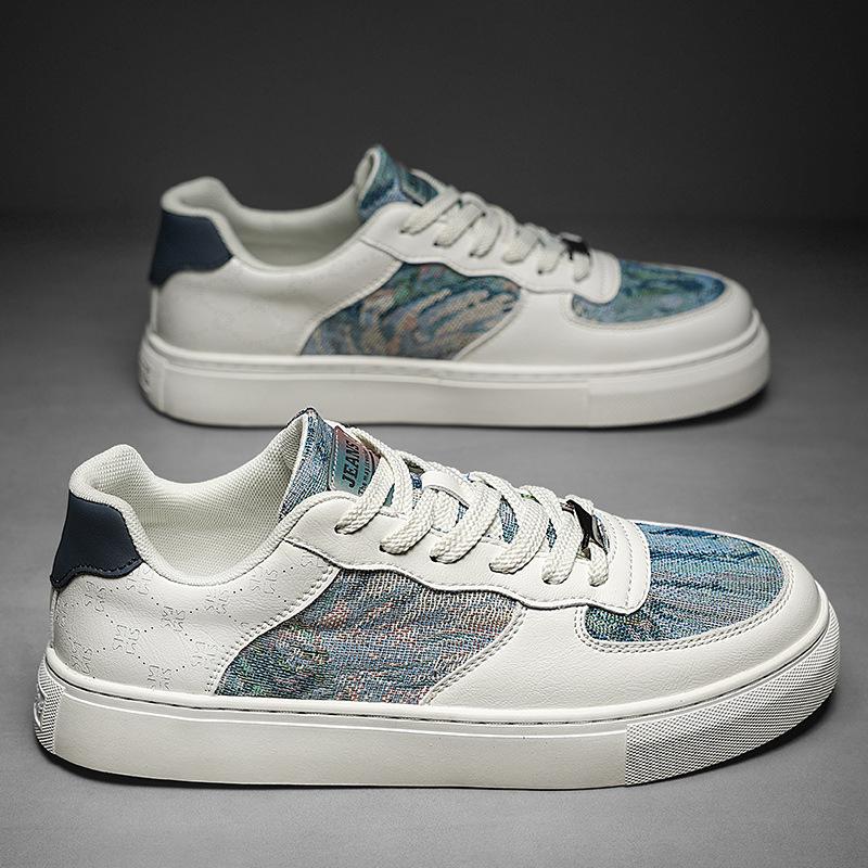2024 winter new versatile trendy shoes sports low-top board shoes trendy Hong Kong style men's white casual shoes sports shoes
