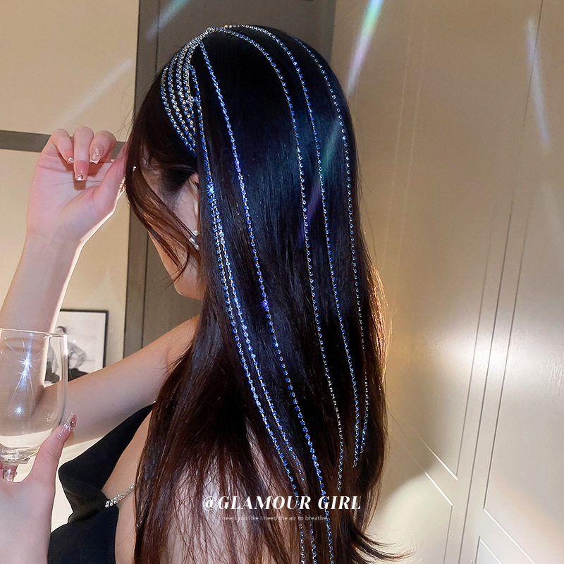 Exaggerated Court Style Elegant Graceful Rhinestone Chain Hairband