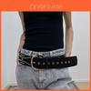 K2k Punk Style Pu Leather Belt With Metal Pin Buckle For Casual Wear