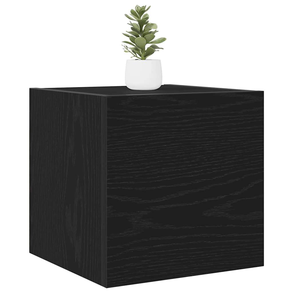 Wall Mounted TV Shelf 2 pcs Black Oak 30.5 x 30 x 30 cm