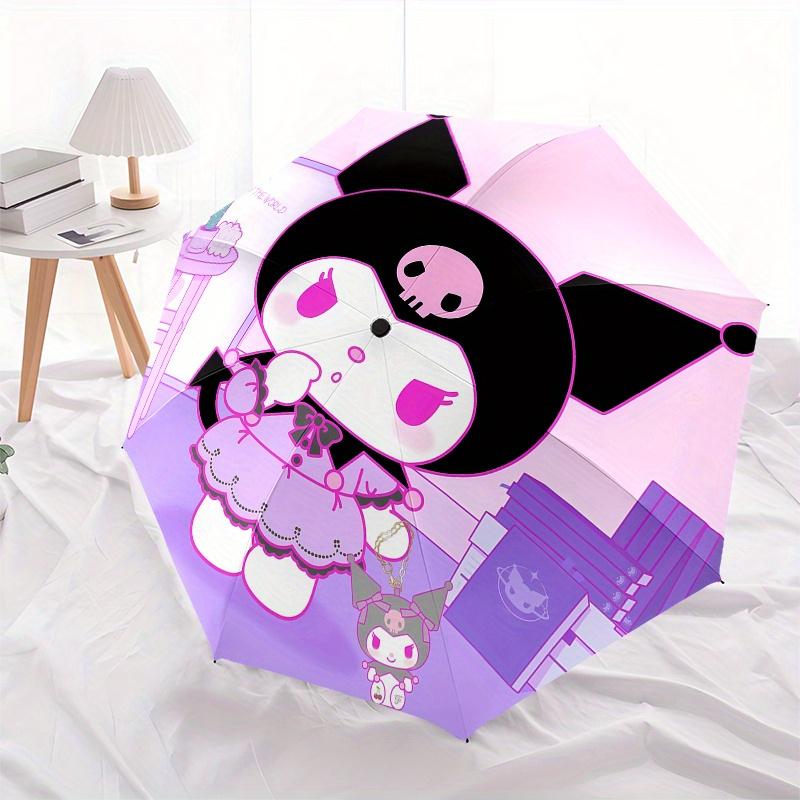 Kuromi,Gothic Lolita Automatic Umbrella-Foldable, Durable 8-Bone Design, Compact and Stylish, Great for Camping, Halloween, Christmas, Mothe