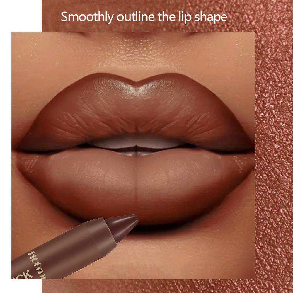 Fit Colors 6 Colors Chocolate Lip Liner Lipstick Pen, Waterproof Matte Nude Brown Lip Pencil, Long Lasting Smudge-Proof Lip Contouring Makeup