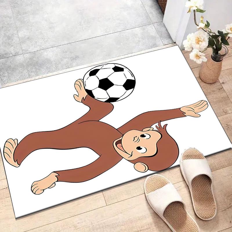 Curious George Polyester Carpet, Soft Indoor Mat for Office Chair, Living Room, Computer Desk - Decorative Home Office Rug Design