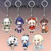 Portachiavi Acrilico Genshin Impact da 12cm Accessori Zaino Studente Hu Tao Yoimiya Zhongli Raiden Shogun Accessori Regali per Feste
