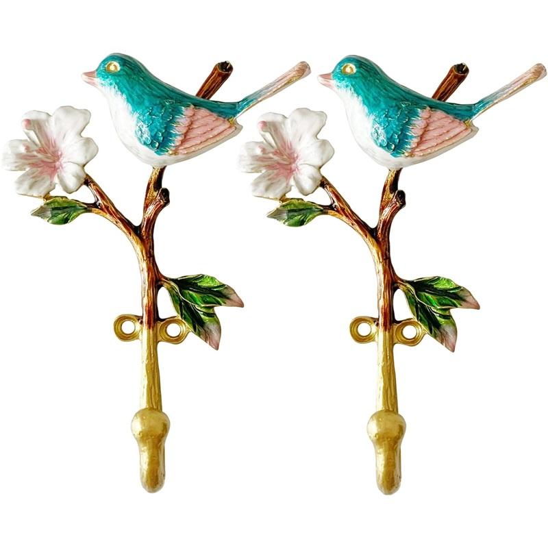 2er-Pack Dekorativer Wandhaken, Vintage Vogelform Metall-Wandhaken zum Aufhängen von Mänteln Kleidung Schlüsseln Hüten Handtüchern