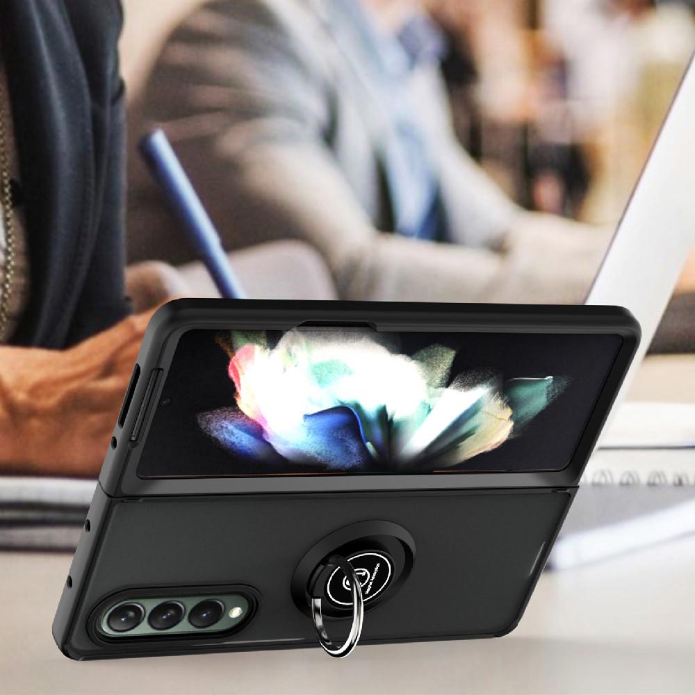 Módní pohodlný kryt s prstenem na prst pro Samsung Galaxy Z Fold3 Fold 3 5g protiskluzový ochranný kryt Fundas