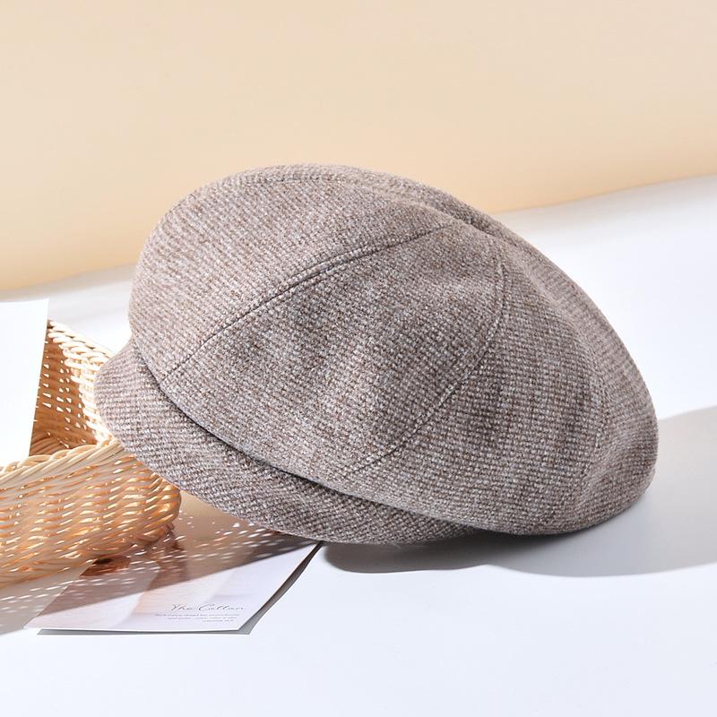 Women's Autumn/Winter Houndstooth Beret - Retro British Style