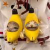 Weinende Bananenkatze, Plüschanhänger, niedliche Bananenkatzenpuppe mit Sound, Schlüsselanhänger, Autotasche, lustiger Anhänger, Geschenke für Klassenkameraden für Kinder