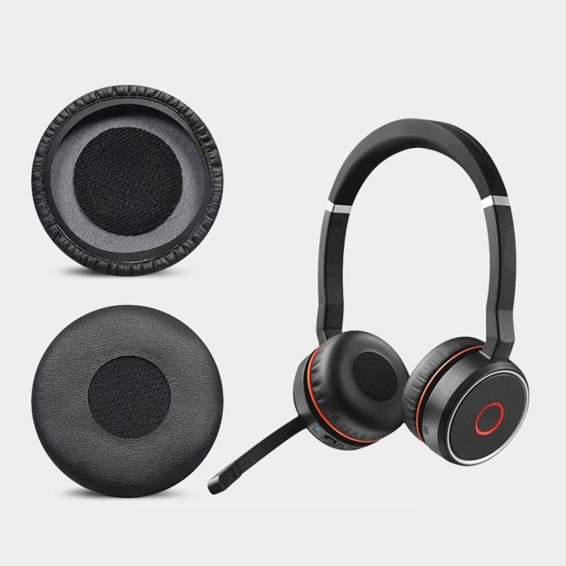 1 Pair Ear Pad Pillow Cover Black Replacement Soft PU Case for Evolve 20se 30II 40 65/75 Headphones