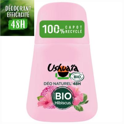 Natural Organic Roll-on Deodorant with Hibiscus Your Skin Stays Soft and Protected for 48 Hours.
