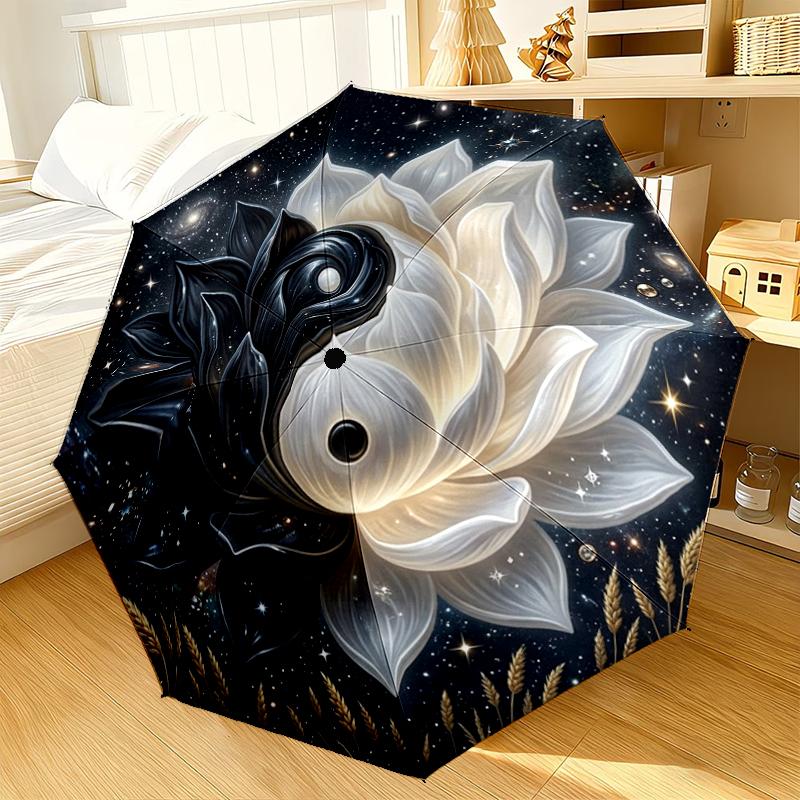 Celestial Lotus Harmony Umbrella 8-Frame for Travel, camping, Casual Lightweight Portable Umbrella, Essential for every family Holidays Gift