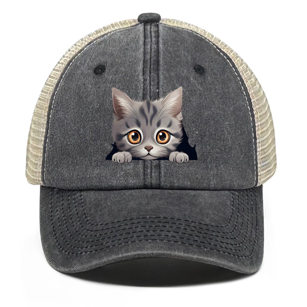 Lovely Cat Snapback Baseball Hat Cute Animals Hats For Woman Breathable Unisex Adjustable Baseball Cap Perfect For Street Style