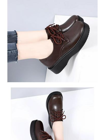 Specht Damen Mokassins mit weicher Sohle aus Leder - Neue 2025 Herbstschuhe im britischen Stil, lässig, schwarz