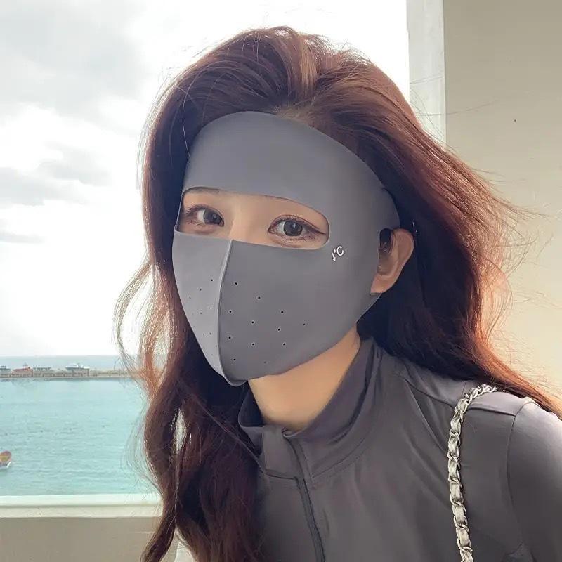 Eis-Seide UV-Schutz Facekini: Atmungsaktiv, Sonnenschutz mit Augeneckenschutz