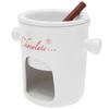 1 Pc Ceramic Chocolate Fondue Set Chocolate Melting Fondue Pot Cheese Butter Melting Pots with Fork for Home Kitchen Accessories