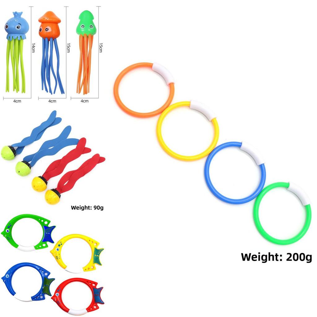 Childrens Diving Toys Set With Interactive Fish And Water Rings For Pool Fun