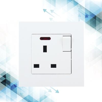 Electrical Single Switched Power Socket 86 Type Panel Wall Power Socket UK Standard Plug Socket with Light Switches