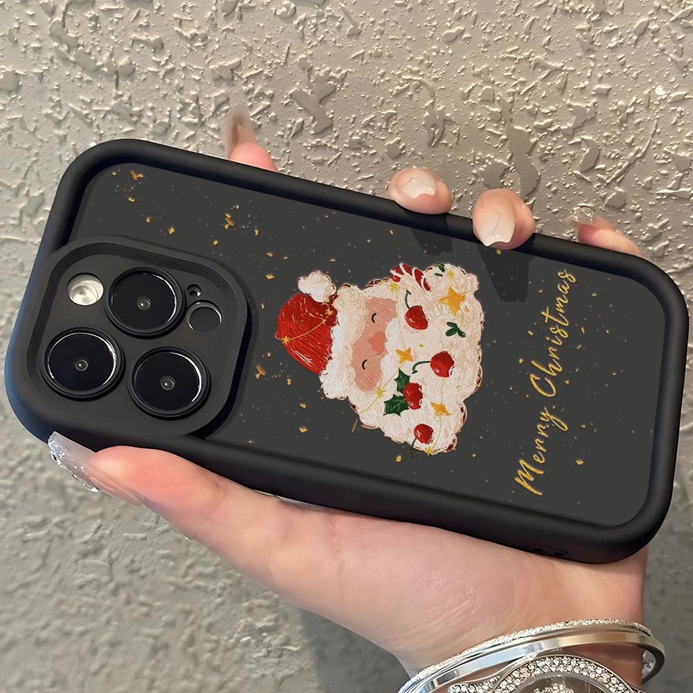 Vánoční Měkký Silikonový Kryt na Telefon Pro iPhone 15 Funda iPhone 16 Pro Max 11 13 14 12 XS X XR 7 8 Plus SE 16promax 15promax Kryt