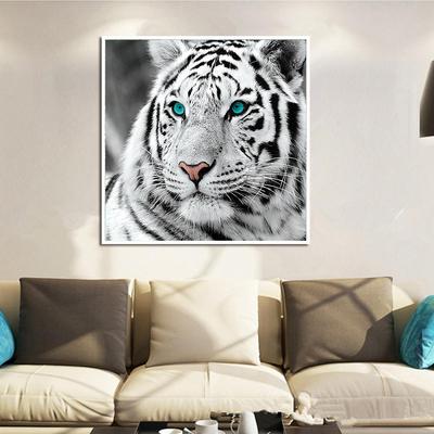 Zwierząt DIY 5D diamentowe malowanie biały tygrys diamentowy haft pełny układ Anime krzyż zestaw do szycia wystrój domu ręcznie robiony prezent