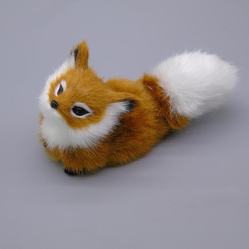 Soft Squatting Mini Plush Simulation Fox Soft Lifelike Plush Stuffed Fox Doll Cute Colorful Animal Figurine Home Decor