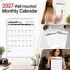 2027 Wall Calendar - Coil Monthly Hanging Calendar with Writable Memo Notes for Home or Use