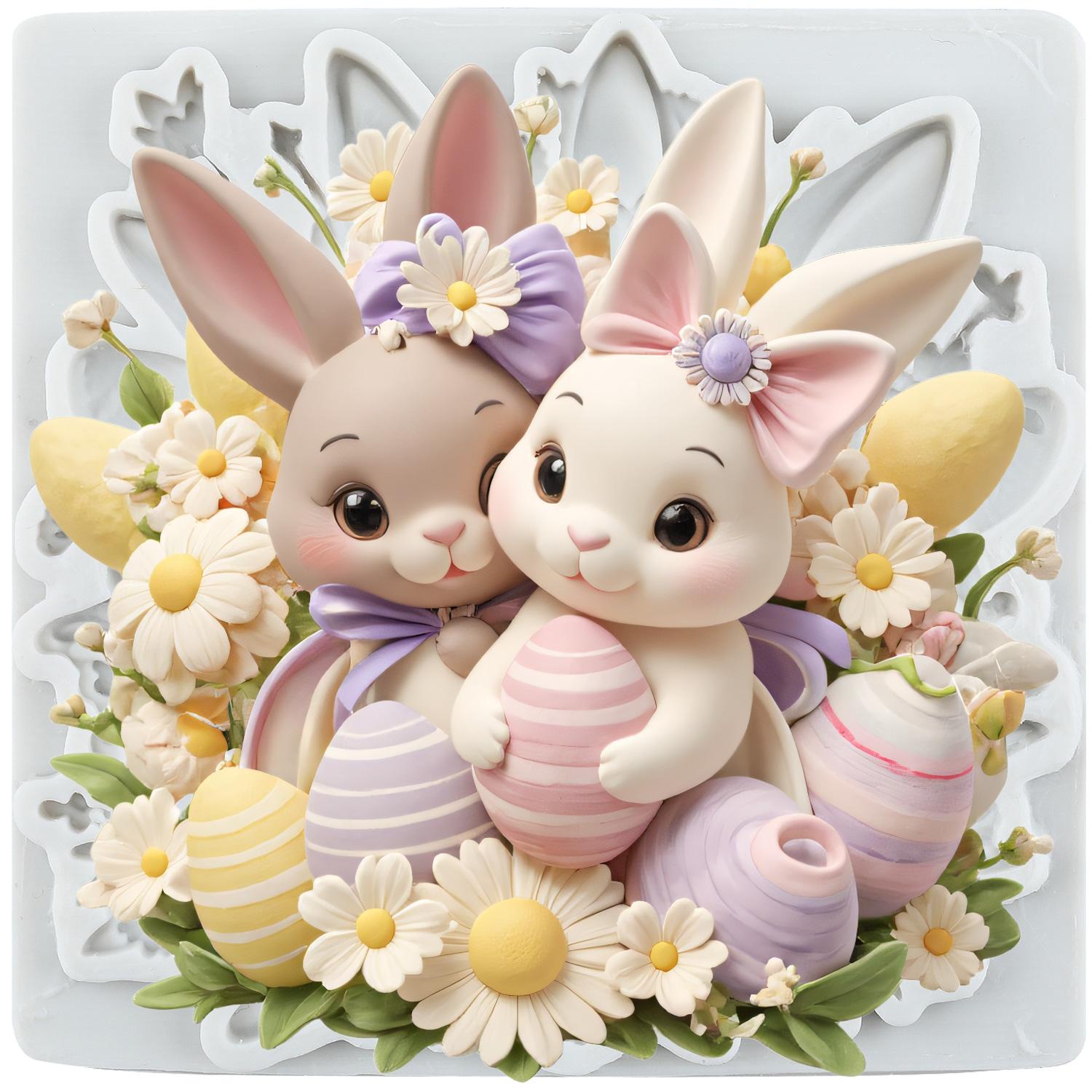 

Силиконовые формы Пасхальный Кролик Форма для мастики Кролик Инструменты для украшения торта Топпер для кекса Конфета Шоколад Форма для гампасты серый