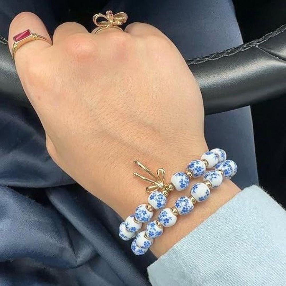 Metal Beads Beads Bracelets Elastic New Chinese Style Bracelet  Decoration