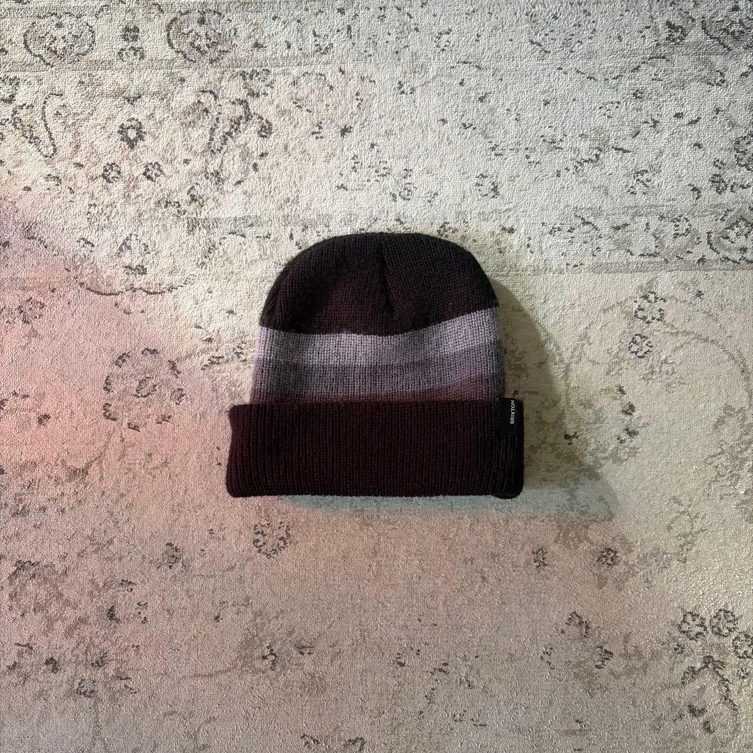 Used BRIXTON Beanie Knit Hat Black/Gray Snowboard Street