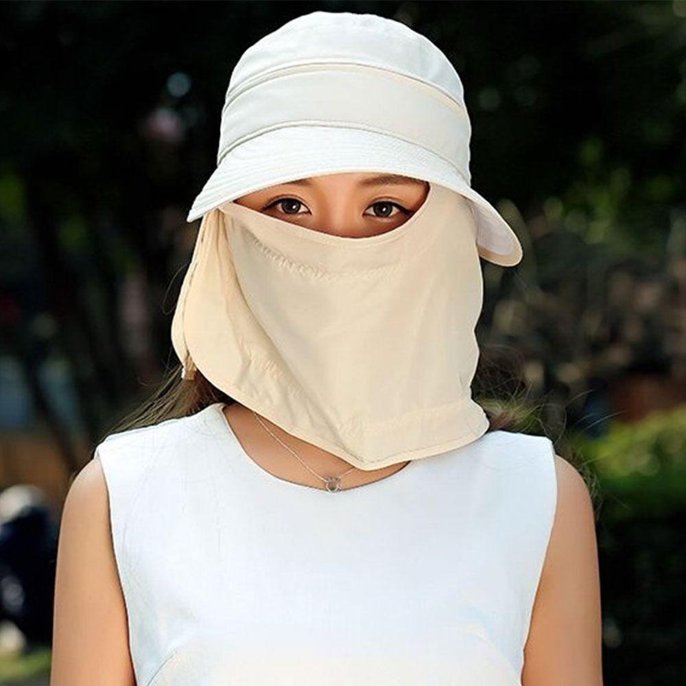 Fashion UV Protection Fisherman Cap Face Neck Cover Zipper Bucket Hats Removable Baseball Cap Summer