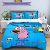 3pcs Courage the Cowardly Dog Pattern Bedding Set Duvet Cover Set Includes Duvet Cover &pillowcases, Perfect All Season Bedroom Decoration & Gift