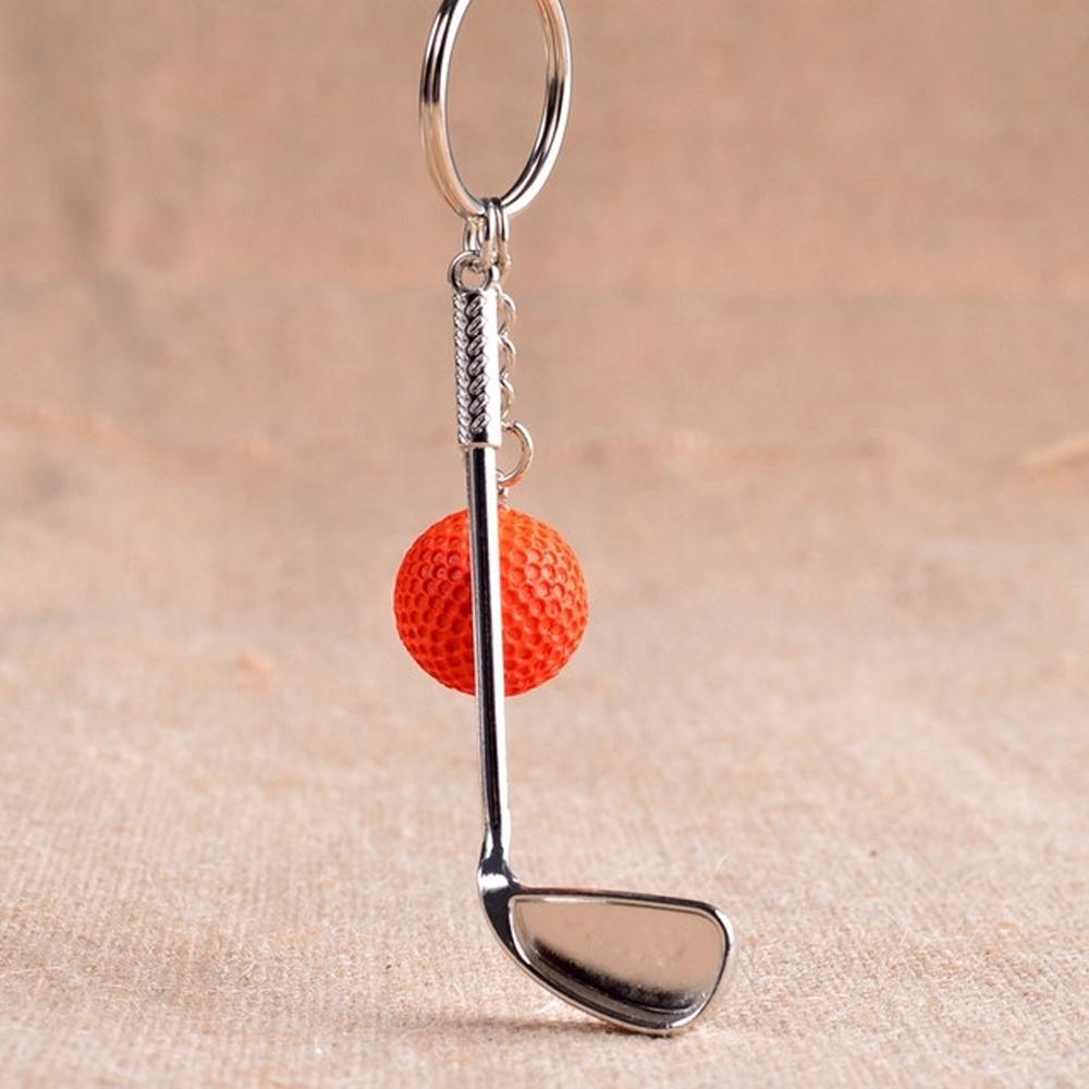 Souvenir Ball Jewelry For Gift Ball Pendant Mini Golf Racket Golf Ball Key Chain Metal Keychain