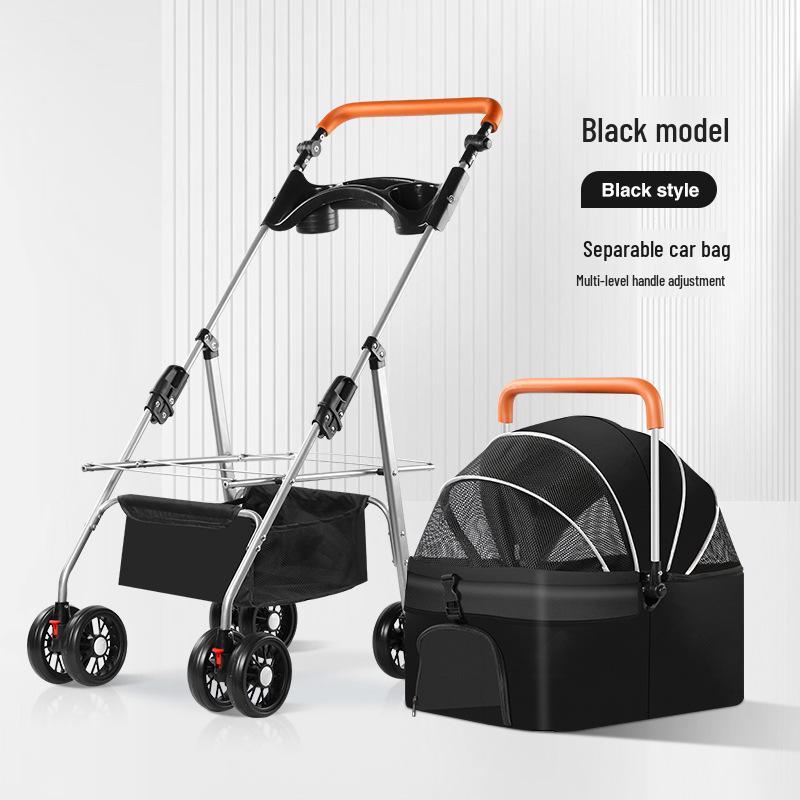 

Легкая складная коляска для питомцев со съемной корзиной для собак и кошек