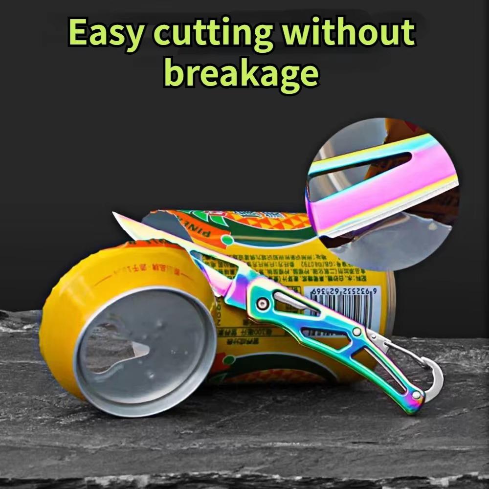 Portable Folding Knife Keychain, Fruit Cutter, Multipurpose Pocket Knife, Utility Knives, Stainless Steel, Kitchen Accessories