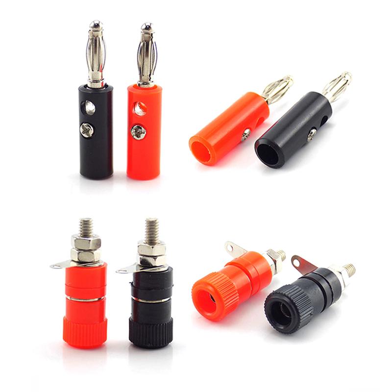 4mm Banana Jack Black Red Banana Socket 1set/2 Pieces Audio Speaker Terminal DIY Connectors