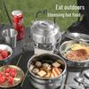 Lantuan 304 Stainless Steel Portable Camping Cookware Set