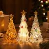 Crystal Christmas Tree Night Light Christmas Desktop Ornament Xmas Tree Lamp Christmas Gift Glow In The Dark Home Decor