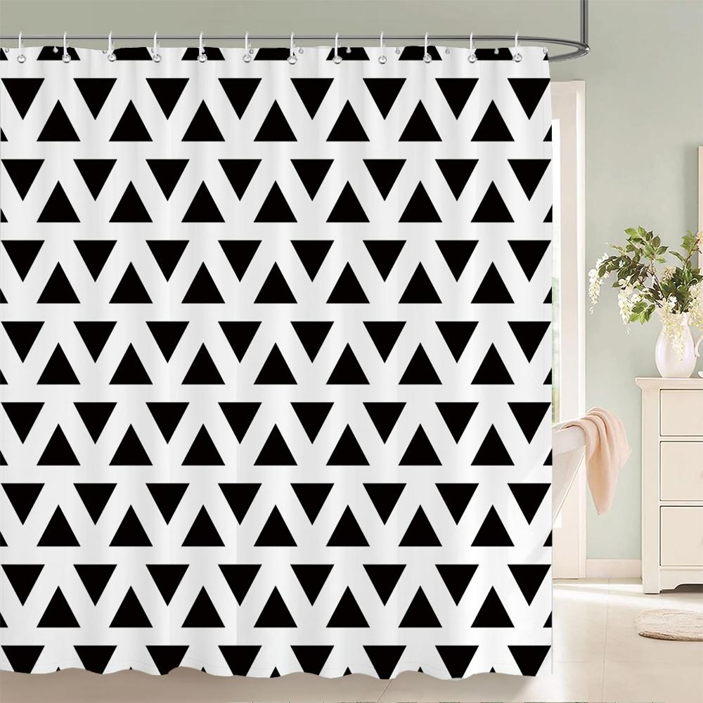 1 Pcs Simplicity style Shower Curtain Black and white Printed Bathroom Curtain Waterproof Polyester Home Decoration Curtain
