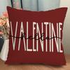 Valentine's Day Pillowcase Cute Love Heart Gnome Doll Pattern Red & White Color Sofa Cushion Cover Bedroom Car Square Pillow Shams Bedding Supplies