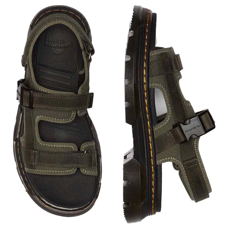 DR. Martens Forster Ii Leder Modische Trendige Strandsandalen Unisex Sandalen Olivgrün 40669300
