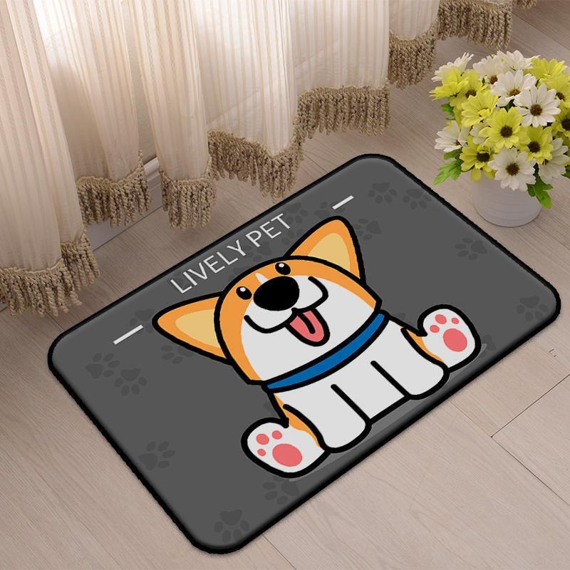 Adorable Pet Print Doormat - Non-Slip Entrance Rug for Home Decor Cute Animal Pattern Waterproof Floor Mat with Playful Design