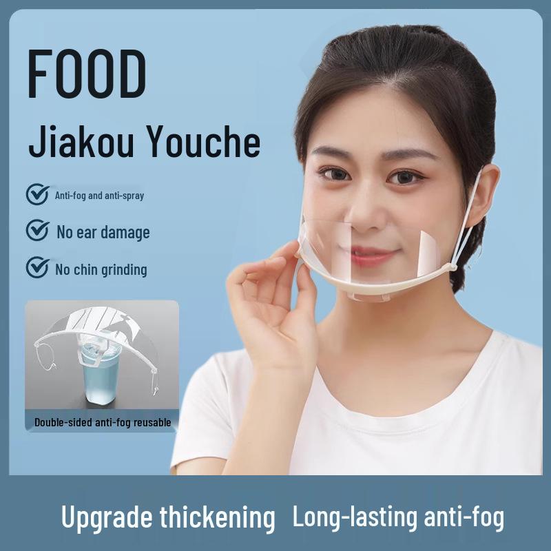 Breathable Anti-Fog Chef Face Shield: Transparent, Disposable, Anti-Spit Kitchen Mask