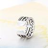 New Temperament Multi -Layer Wavy Flower Line 925 Sterling Silver Jewelry Personality Twist Epoxy Exquisite Opening Rings Sr520
