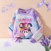 Spring And Autumn Demon Hunter Streetwear T Shirt Girl Cute Anime Print Kid Game Y2K Kawaii Tie-dye Women's Outdoor Pullover Long Sleeve Top Clothes