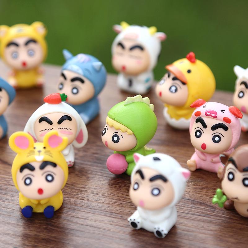 Creative Shin-chan Zodiac Dolls: Rat, Rooster, Monkey, Tiger - Trendy Anime Gift Blind Box Ornament