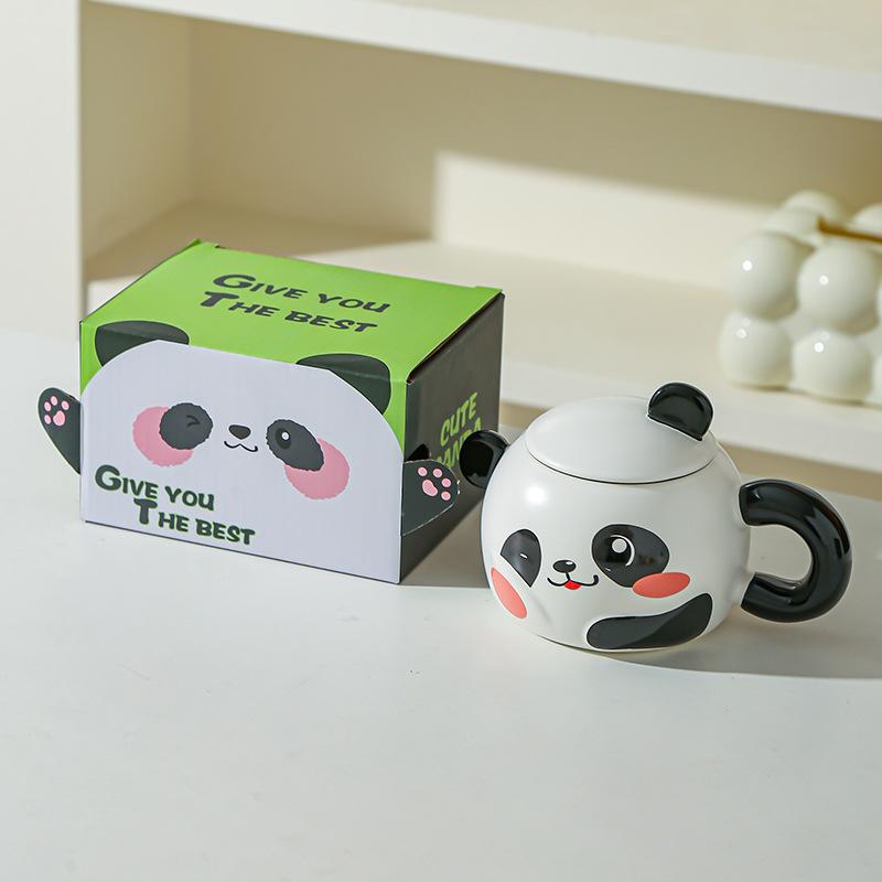 Creative panda water cup mug home office ceramic cup gift cartoon breakfast cup souvenir