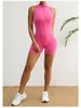 Y2K Zipper Back V-Peach Hip Sports Yoga Jumpsuit