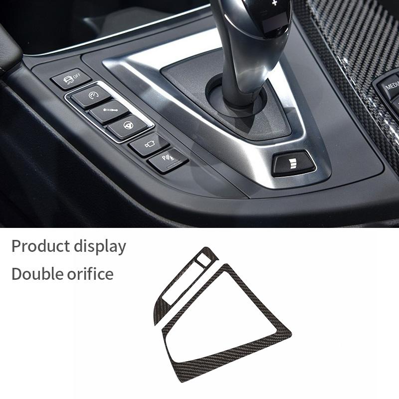 For BMW M3 M4 F80 F82 F83 2014-2018 Real Carbon Fiber Car Gear Shift Frame Panel Trim Left Hand Drive Auto Interior Accessories