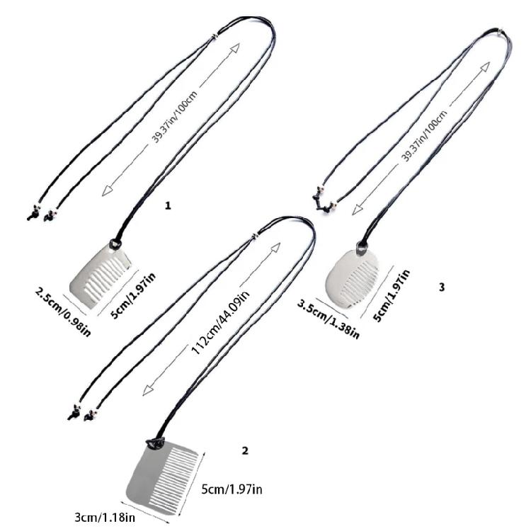 Trendsetting Hair Comb Sturdy Steel Pendant Necklace Portable Jewelry Accessory with Stylish Styles Elegant Designs