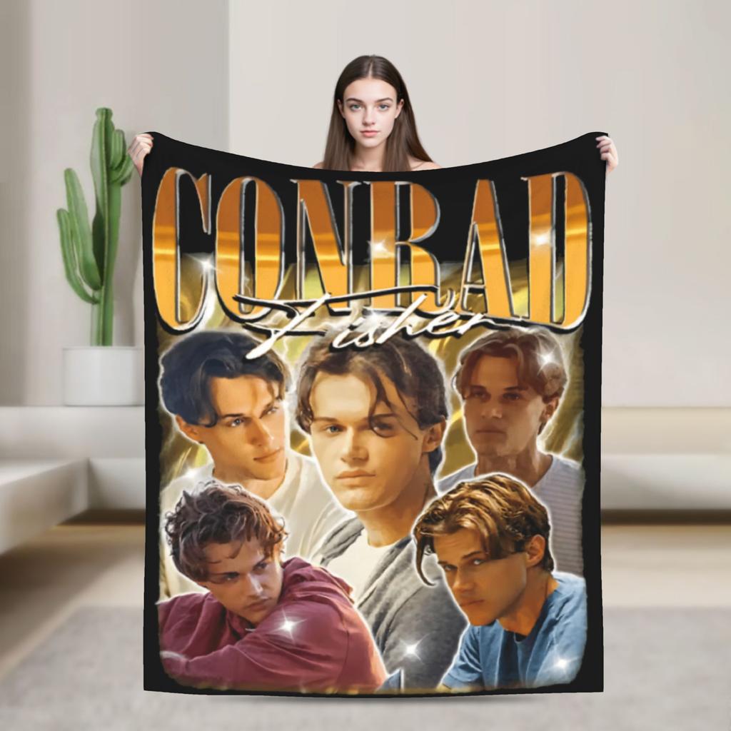 Team Conrad Fisher Flannel Blanket  Super Warm Throw Blanket for Couch Bed Travel Fluffy Bedspread Sofa Bed Cover