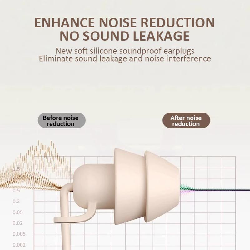 Wired Sleep Earphones 3.5mm-Pin In Ear Soft Headsets Noise Cancelling Wired Headphone with Mic Bass HiFi Stereo Silicone Earbuds